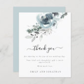 Papier Budget Moderne Fleurs de Noël Mariage Merci (Devant / Derrière)