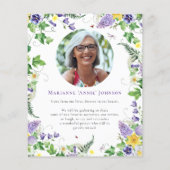 Papier Budget Moderne Floral Célébration de la vie funéra (Dos)