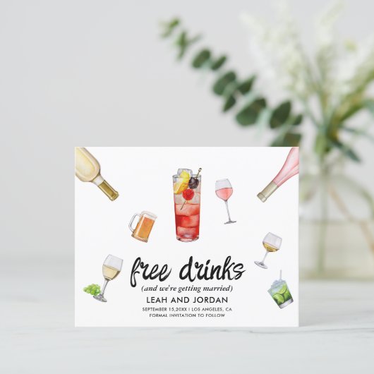 Papier Budget Moderne Funny Photo Mariage Enregistrer La  (Debout devant)