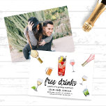 Papier Budget Moderne Funny Photo Mariage Enregistrer La<br><div class="desc">Boissons gratuites Nous nous marions - Budget amusant Mariage photo Enregistrer la date</div>