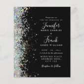 Papier Budget Moderne Glitter Black Wedding Invitation (Devant)