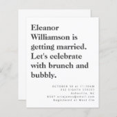 Papier Budget Moderne Gras Noir Blanc Bridal Brunch (Devant / Derrière)