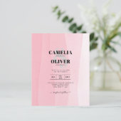 Papier BUDGET Moderne Iced rose Ombre Mariage Invite (Debout devant)
