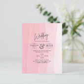 Papier BUDGET Moderne Iced rose Ombre Mariage Invite (Debout devant)