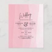 Papier BUDGET Moderne Iced rose Ombre Mariage Invite (Devant)