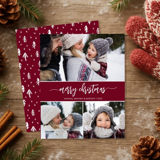 Papier Budget moderne Joyeux Noël Photo Collage Card