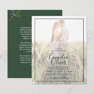 Papier Budget moderne Juniper Green Faire-part de mariage