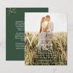 Papier Budget moderne Juniper Green Faire-part de mariage