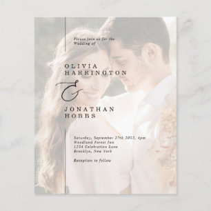 Papier BUDGET Moderne Ligne minimaliste Mariage photo fro