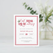 Papier Budget Moderne Manger Boire Soyez Joyeux Noël Fête (Debout devant)