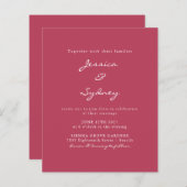 Papier Budget Moderne Mariage de script Magenta (Devant / Derrière)