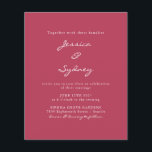 Papier Budget Moderne Mariage de script Magenta<br><div class="desc">Budget minimaliste moderne Faire-part de mariage de script Magenta</div>