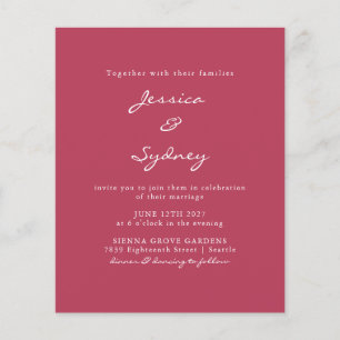 Papier Budget Moderne Mariage de script Magenta
