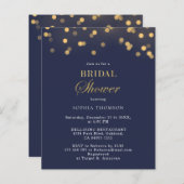 Papier Budget Moderne Marine Bleu, Fête des mariées Or Fl (Devant / Derrière)