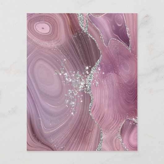 Papier Budget Moderne Mauve Argent Agate Mariage Invitati (Dos)