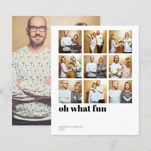 Papier Budget Moderne Minimal Collage photo de vacances (Devant / Derrière)