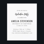 Papier Budget Moderne Minimal Graduation Party Invitation<br><div class="desc">Budget Moderne Minimal Graduation Party Invitation en noir et blanc</div>