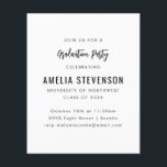Papier Budget Moderne Minimal Graduation Party Invitation<br><div class="desc">Budget Moderne Minimal Graduation Party Invitation en noir et blanc</div>