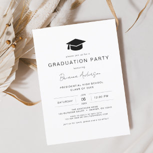 Papier Budget Moderne Minimaliste Chic Graduation Party