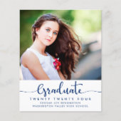 Papier BUDGET Moderne Minimaliste Script Graduation Photo (Devant)