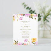 Papier Budget Moderne Olive Rose Aquarelle Mariage Floral (Debout devant)