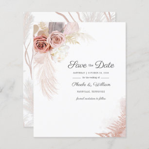 Papier Budget Moderne Pampas Grass Floral Enregistrer La 