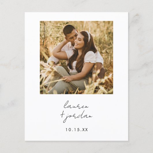 Papier Budget Moderne Photo Boho Faire-part de mariage (Dos)