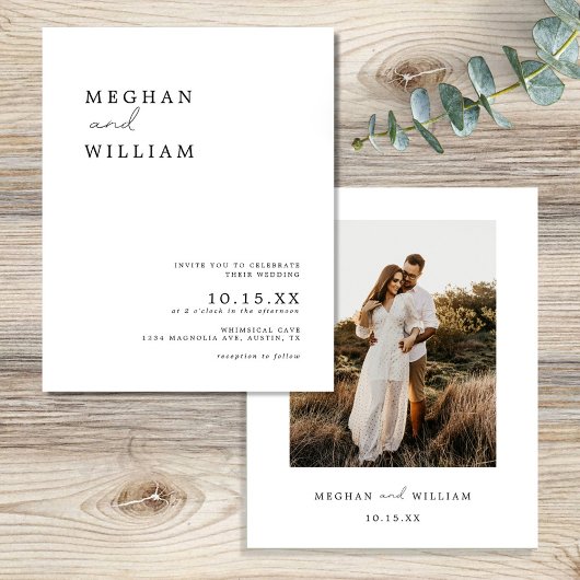 Papier Budget Moderne Photo Boho Faire-part de mariage