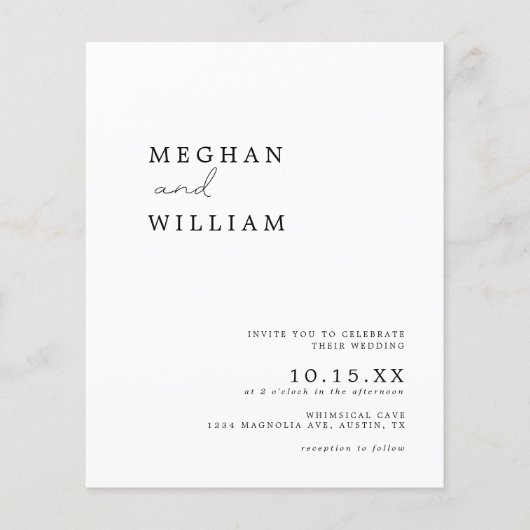 Papier Budget Moderne Photo Boho Faire-part de mariage (Devant)