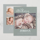 Papier Budget Moderne Photo Collage Faire-part de naissan (Devant / Derrière)