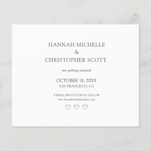 Papier Budget Moderne Photo Élégant Script Enregistrer la (Dos)