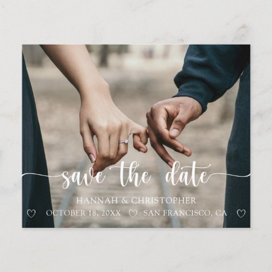 Papier Budget Moderne Photo Élégant Script Enregistrer la (Devant)