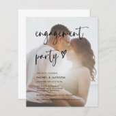 Papier Budget Moderne Photo Engagement Party Invitation (Devant / Derrière)