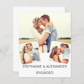 Papier Budget Moderne Photo Engagement Party Invitation (Devant / Derrière)