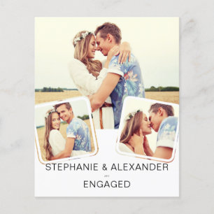 Papier Budget Moderne Photo Engagement Party Invitation