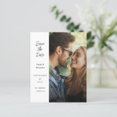 Papier Budget moderne photo et côté Enregistrer la date - (Debout devant)