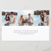 Papier Budget Moderne Photo Grand Faire-part de mariage (Dos)