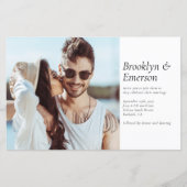 Papier Budget Moderne Photo Grand Faire-part de mariage (Devant)