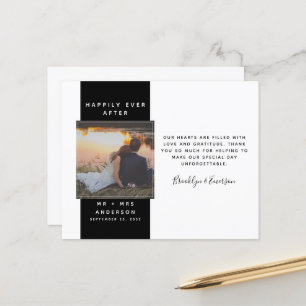Papier BUDGET Moderne Photo Mariage Merci Note