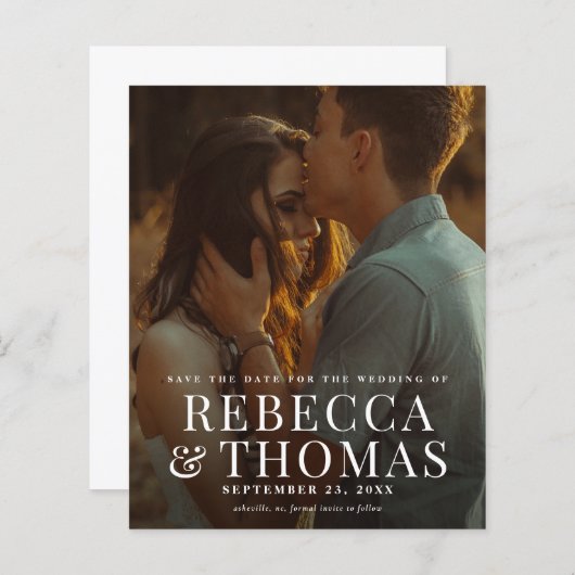 Papier Budget Moderne Photo Overlay Mariage Enregistrer l (Devant / Derrière)