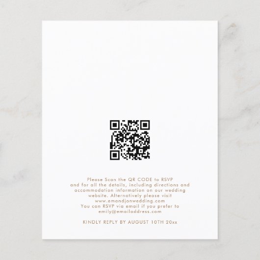 Papier Budget Moderne Photo Overlay QR Code Mariage Invit (Dos)
