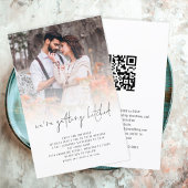 Papier Budget Moderne Photo Overlay QR Code Mariage Invit