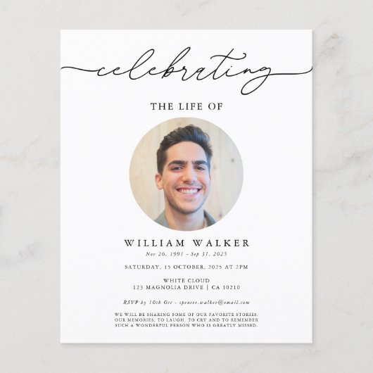 Papier Budget Moderne photo ronde Célébration de la vie (Devant)