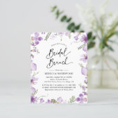 Papier Budget Moderne Purple Bridal Brunch Invitation (Debout devant)