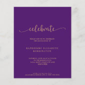 Papier Budget Moderne Purple Gold Arch Photo Graduation (Dos)