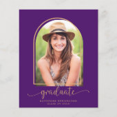 Papier Budget Moderne Purple Gold Arch Photo Graduation (Devant)