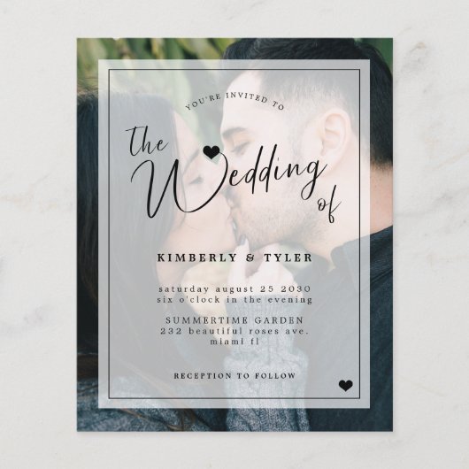 Papier Budget moderne QR CODE 2 photo faire-part de maria (Devant)