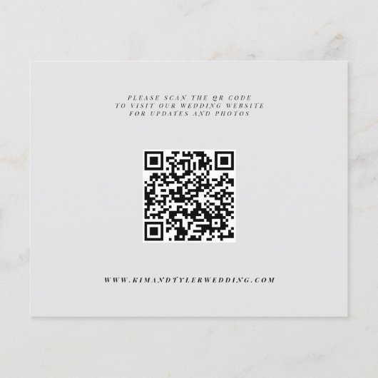Papier Budget moderne QR CODE mariage enregistrer la date (Dos)
