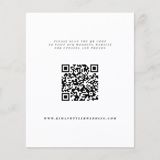 Papier Budget moderne QR CODE photo mariage enregistrer l (Dos)