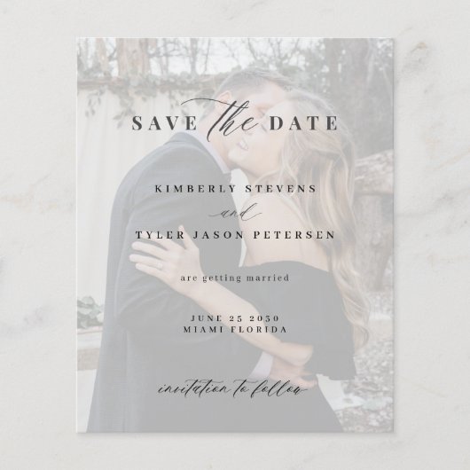 Papier Budget moderne QR CODE photo mariage enregistrer l (Devant)